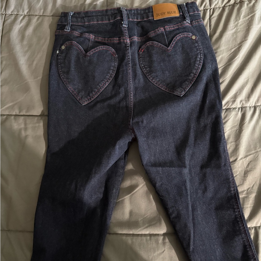 Judy Blue Straight Leg Blue Jeans with Classic Indigo Wash